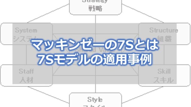 マッキンゼーの7Sとは　7Sモデルの適用事例