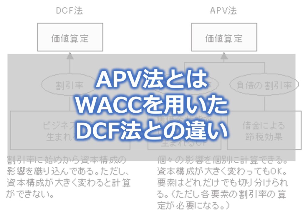 APV法とは【WACCを用いたDCF法との違い】