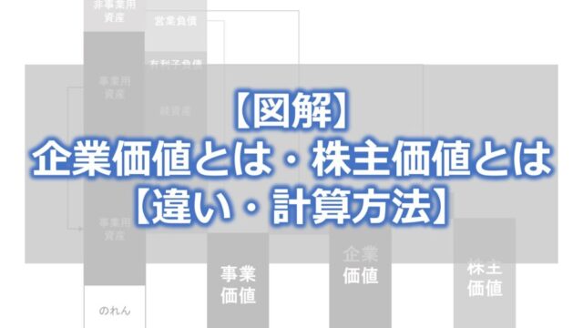 【図解】企業価値とは・株主価値とは【違い・計算方法】