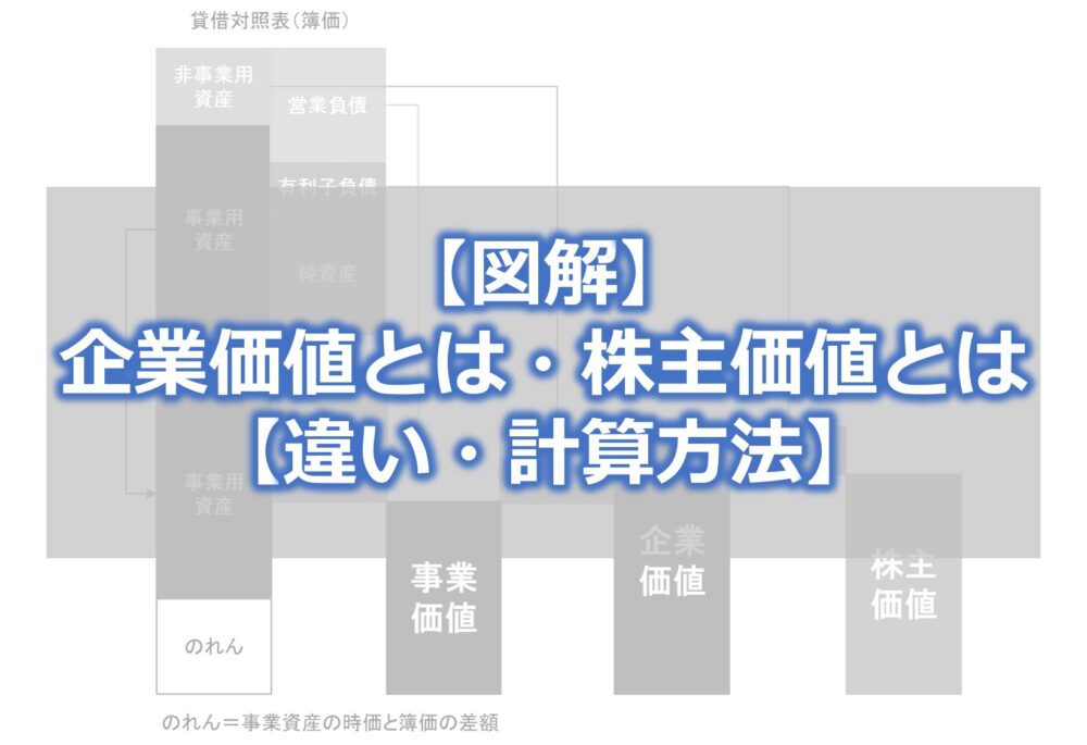 【図解】企業価値とは・株主価値とは【違い・計算方法】