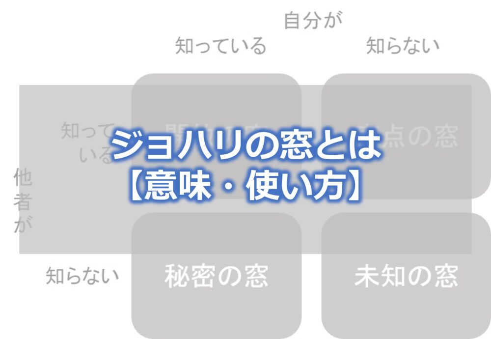 ジョハリの窓とは【意味・使い方】