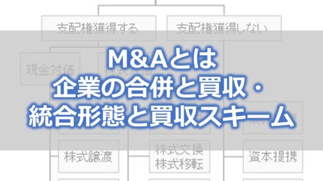 M&Aとは【企業の合併と買収・統合形態と買収スキーム】