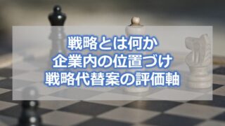 戦略とは何か・企業内の位置づけ・戦略代替案の評価軸