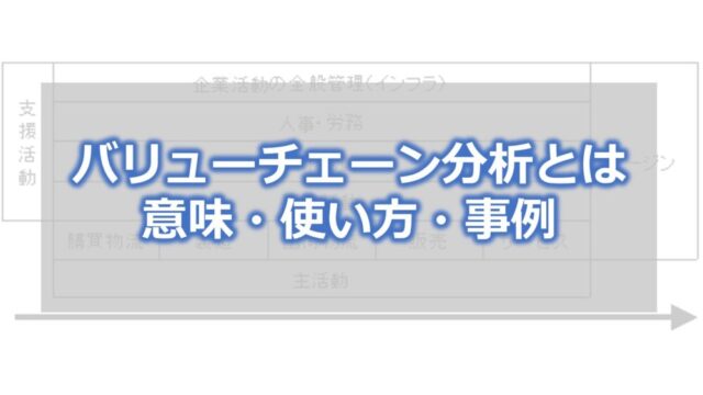 バリューチェーン分析とは　意味・使い方・事例