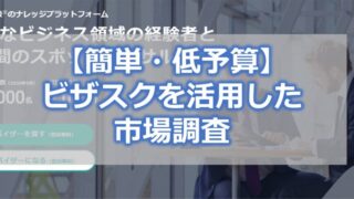 【簡単・低予算】ビザスクを活用した市場調査