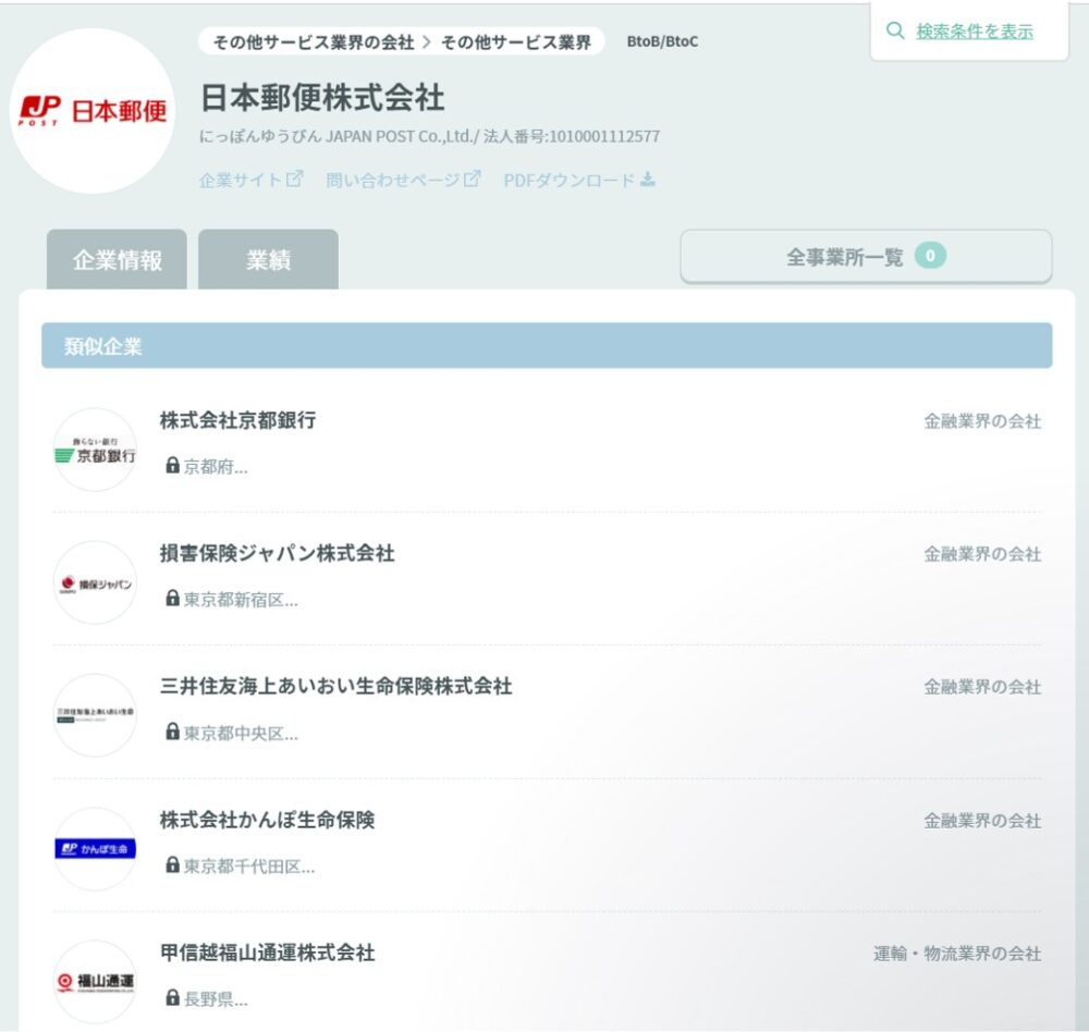 Musubu類似企業検索